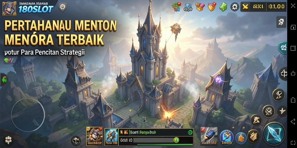 Screenshot utama 180SLOT menampilkan aksi seru dalam Tower Defense.
