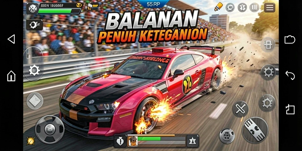 Gameplay Racing yang mendebarkan di 55RP dengan mobil keren.