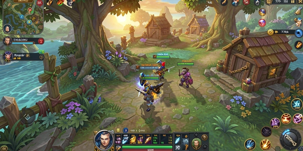Tampilan screenshot gameplay di 77RP dengan pertarungan epic.