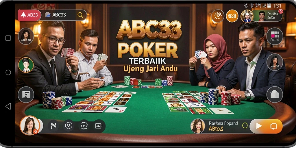 Tampilan gameplay Poker yang mendebarkan di ABC33.