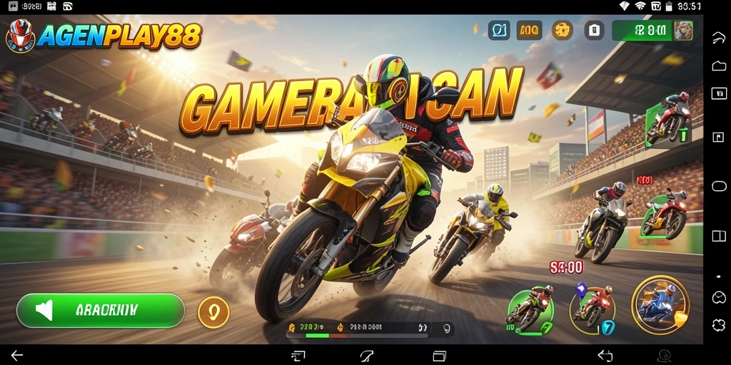 Tampilkan gameplay balapan yang mendebarkan di AGENPLAY88.