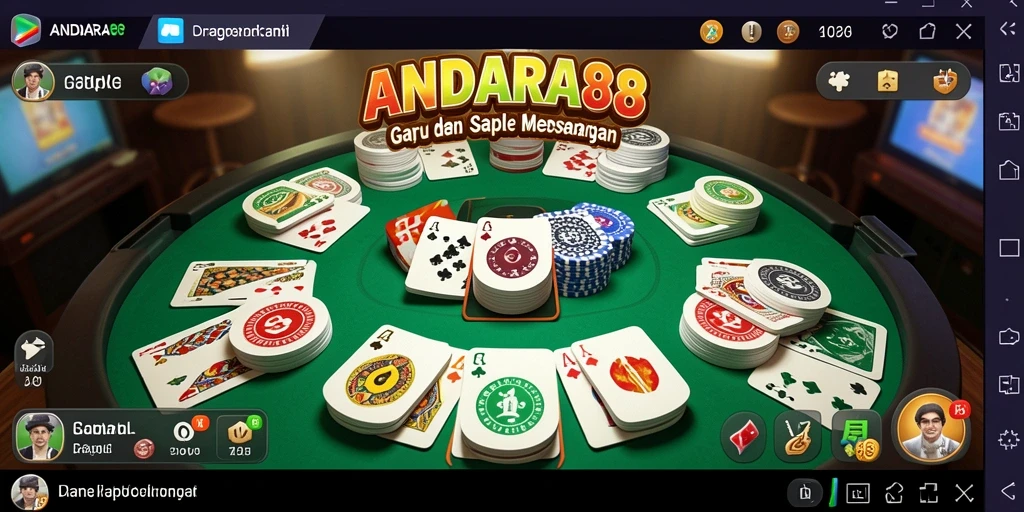 Menampilkan gameplay seru dari permainan Gaple ANDARA88.