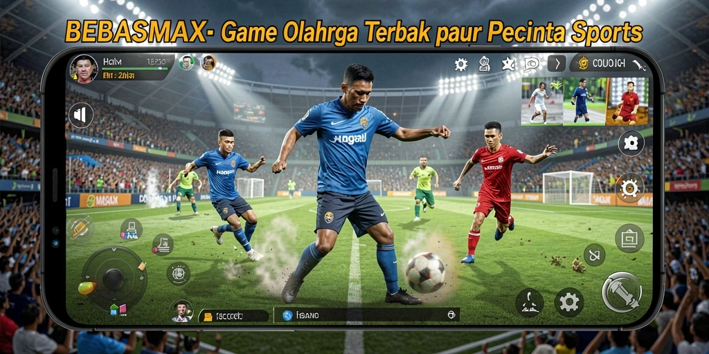 Tampilan gameplay seru di BEBASMAX dengan berbagai mode olahraga.