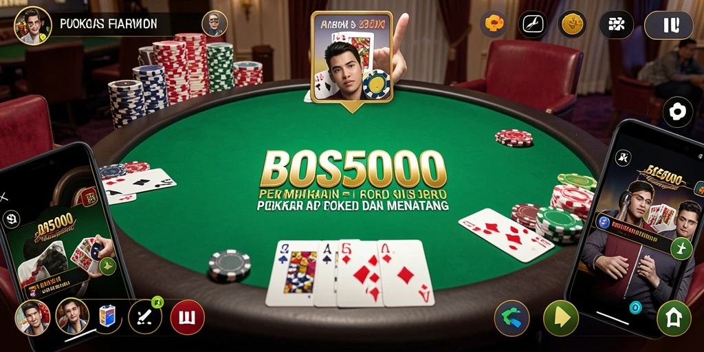 Tampilan menarik dari gameplay Poker di BOS5000.