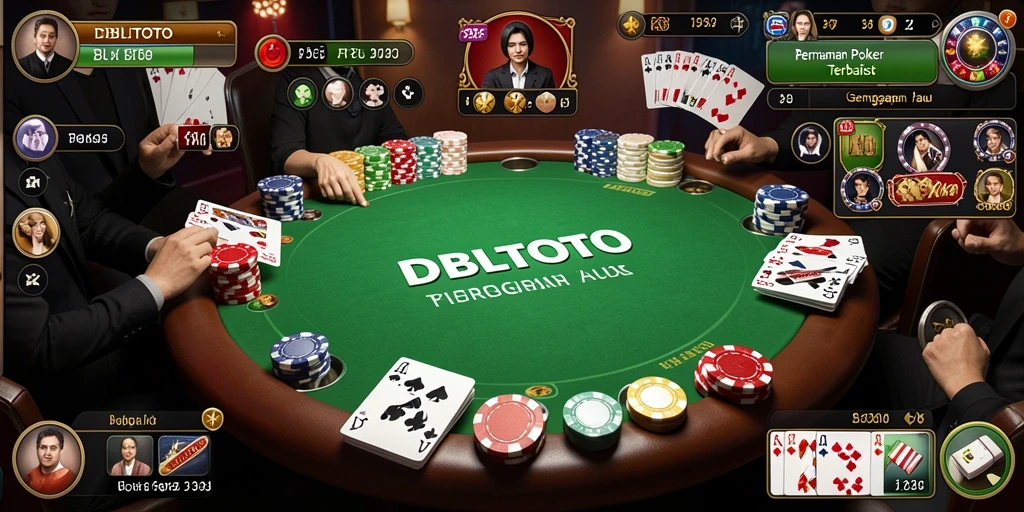 Tampilan gameplay DBLTOTO yang seru dan mendebarkan dalam permainan Poker.