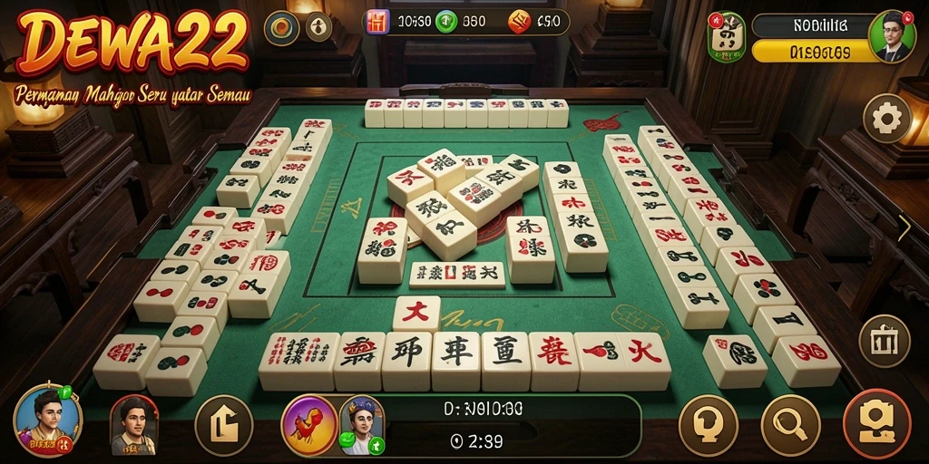 Gameplay seru Mahjong di DEWA22 dengan grafis menarik.