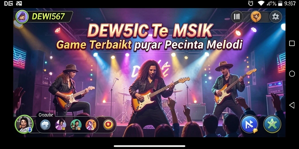Tampilan gameplay DEWI567 yang interaktif dengan berbagai pilihan lagu.