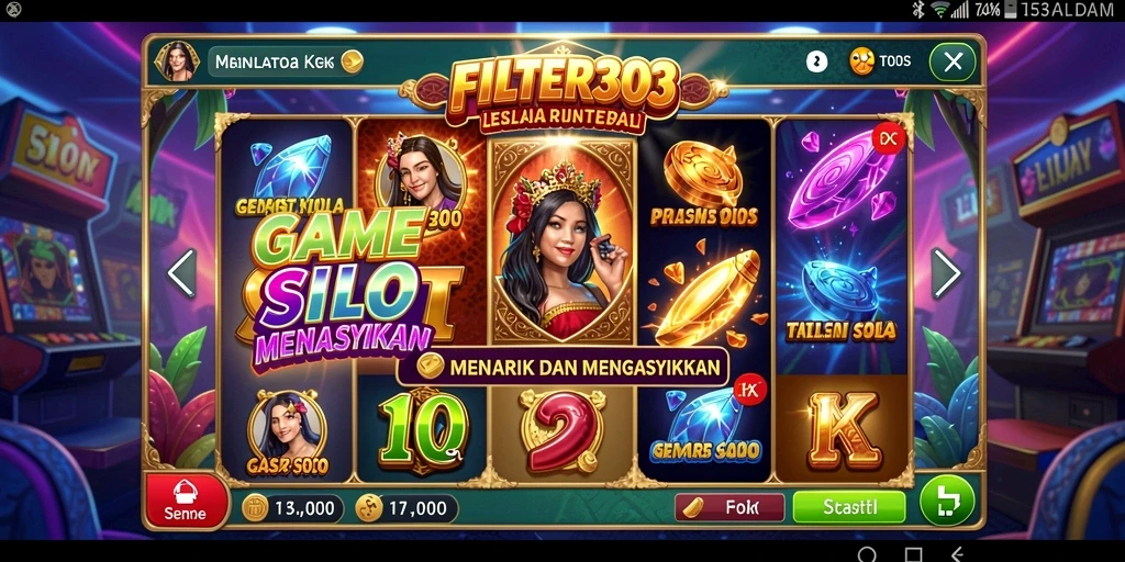 Tampilan utama gameplay FILTER303 menawarkan pengalaman bermain slot yang mendebarkan.