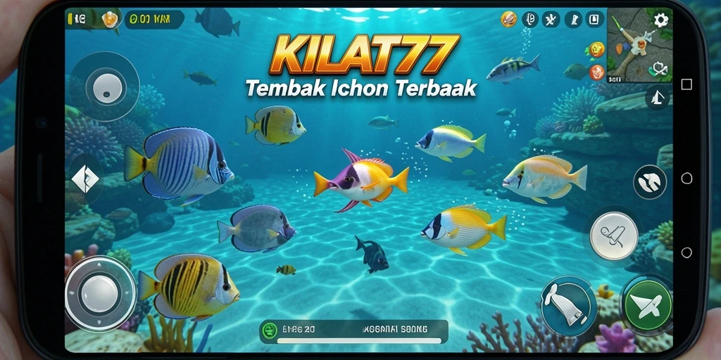 Tampilan gameplay KILAT77 yang penuh warna dan seru dalam menembak ikan.