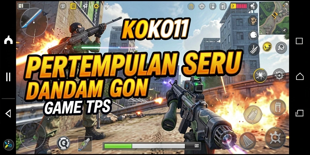 Tampilan gameplay seru dari KOKO11 dengan suasana pertempuran mendebarkan.