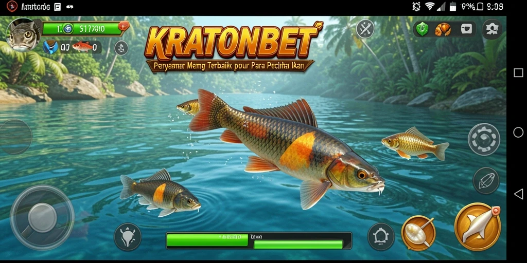 Tampilan gameplay memancing yang menakjubkan di KRATONBET