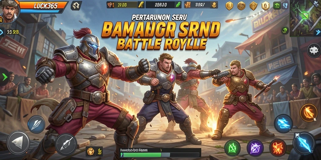 Gameplay intens yang menunjukkan aksi Battle Royale di LUCK365.