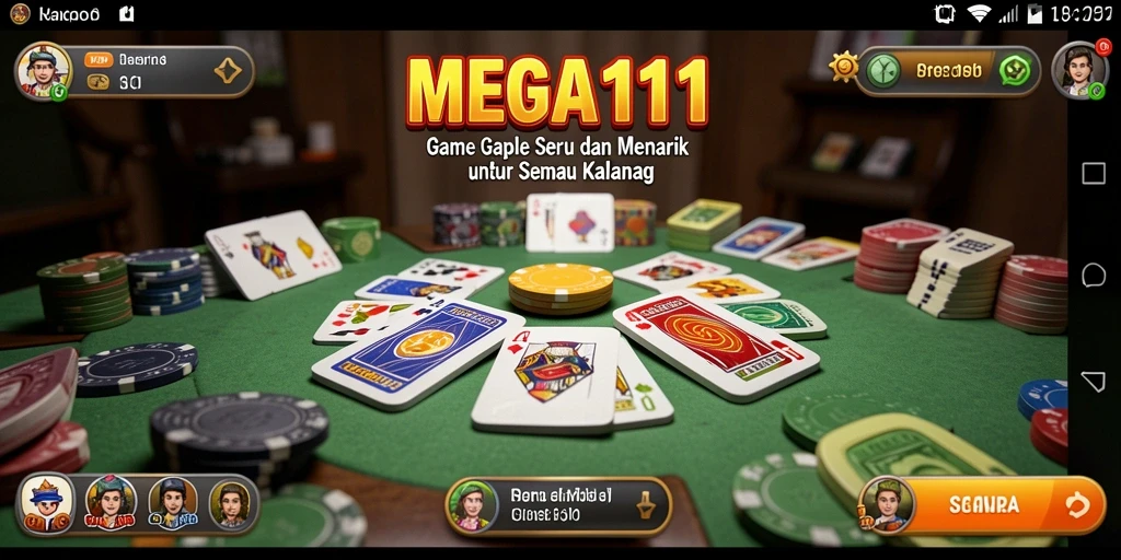 Screenshot gameplay MEGA111 yang menampilkan aksi seru Gaple.