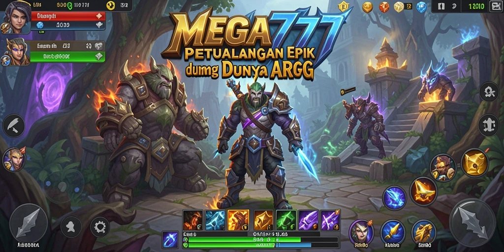 Tampilan gameplay MEGA777 dengan aksi seru dan karakter yang mendebarkan.