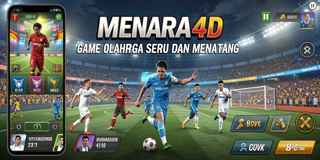 Tangkapan layar MENARA4D menampilkan aksi seru di arena olahraga.