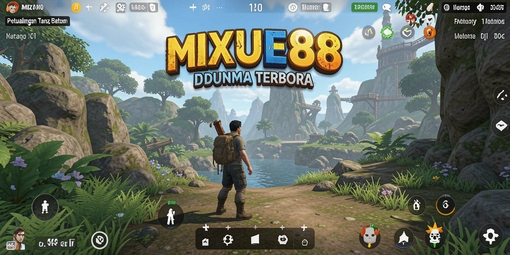 Screenshot <strong>MIXUE88</strong> menampilkan gameplay menjelajahi dunia terbuka yang dinamis.