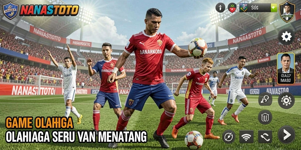 Gameplay NANASTOTO yang seru dan penuh aksi di arena olahraga.
