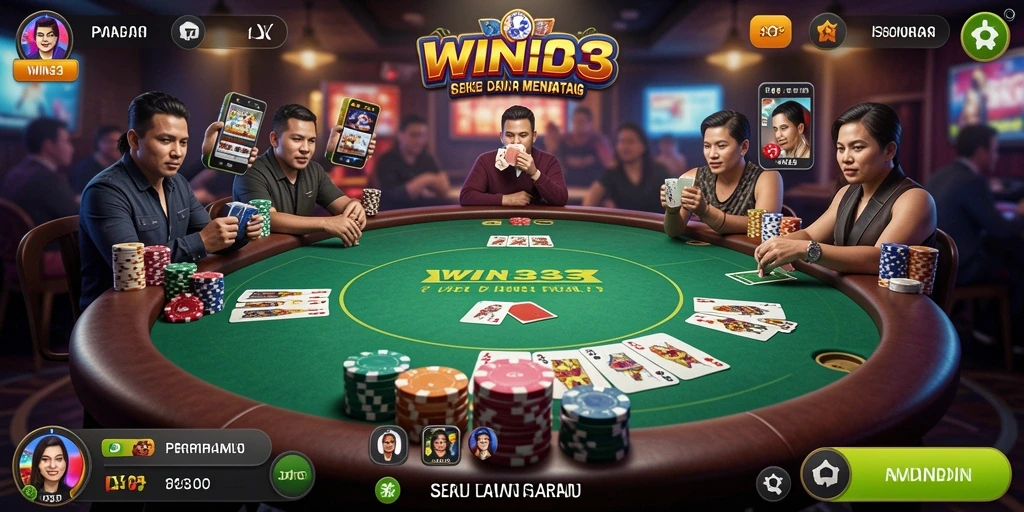 Gameplay seru WIN33 dengan berbagai opsi permainan Poker.